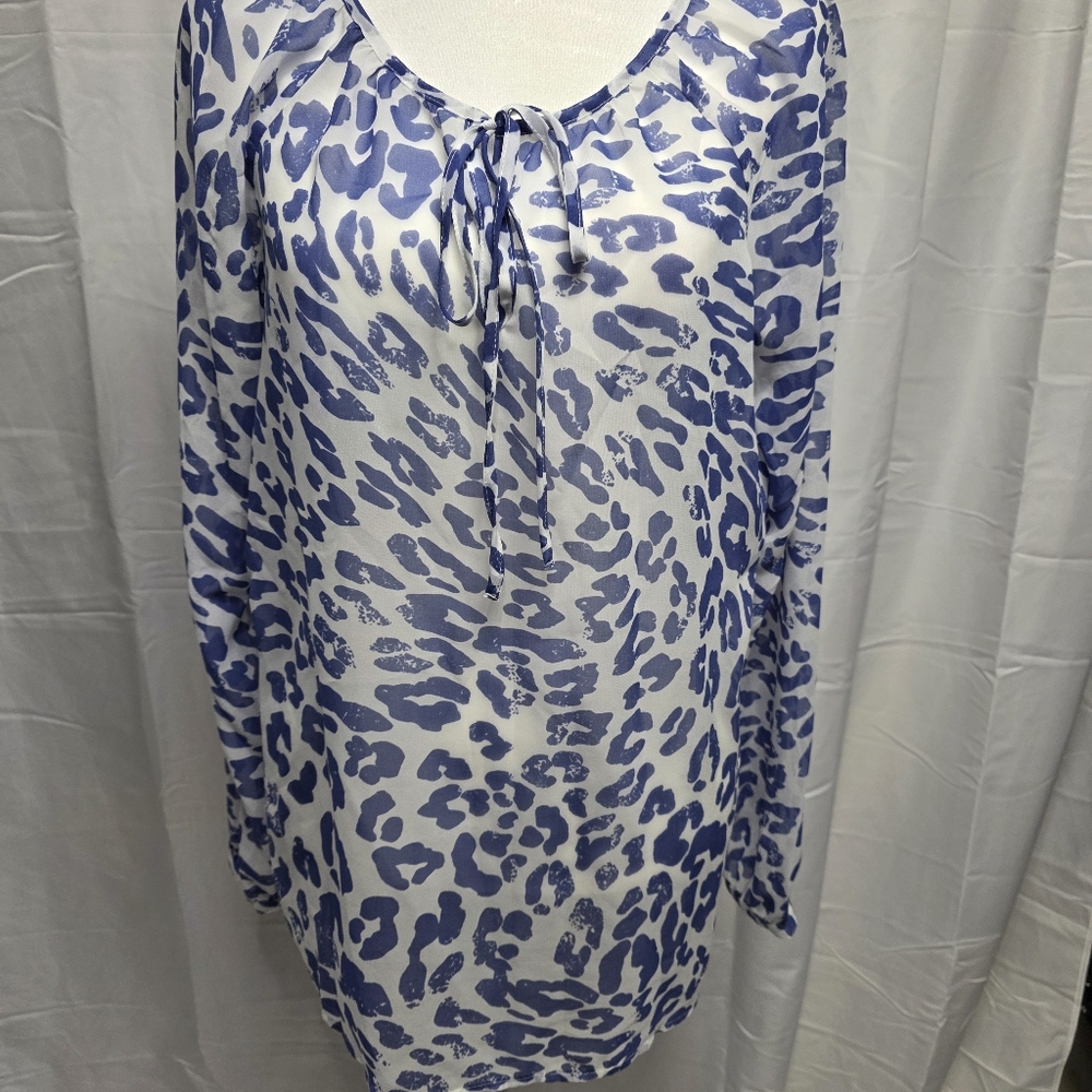 Leopard Print Long Sleeve Blouse